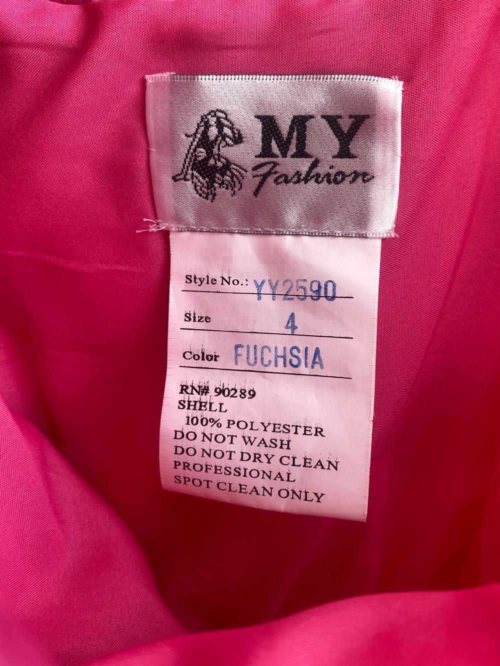 Strapless Fuschia Evening Gown with Embroidered Bodice - Picture 11 of 13